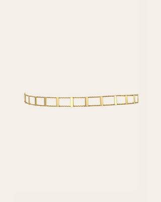 14k Gold Bar Segment Choker Necklace