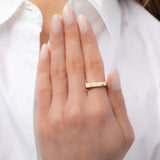 14K Gold Bar Gothic Signet Ring - Sarah SAMPLE SALE Zoe Lev Jewelry