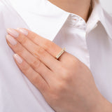 14K Gold Bar Gothic Signet Ring - Sarah SAMPLE SALE Zoe Lev Jewelry