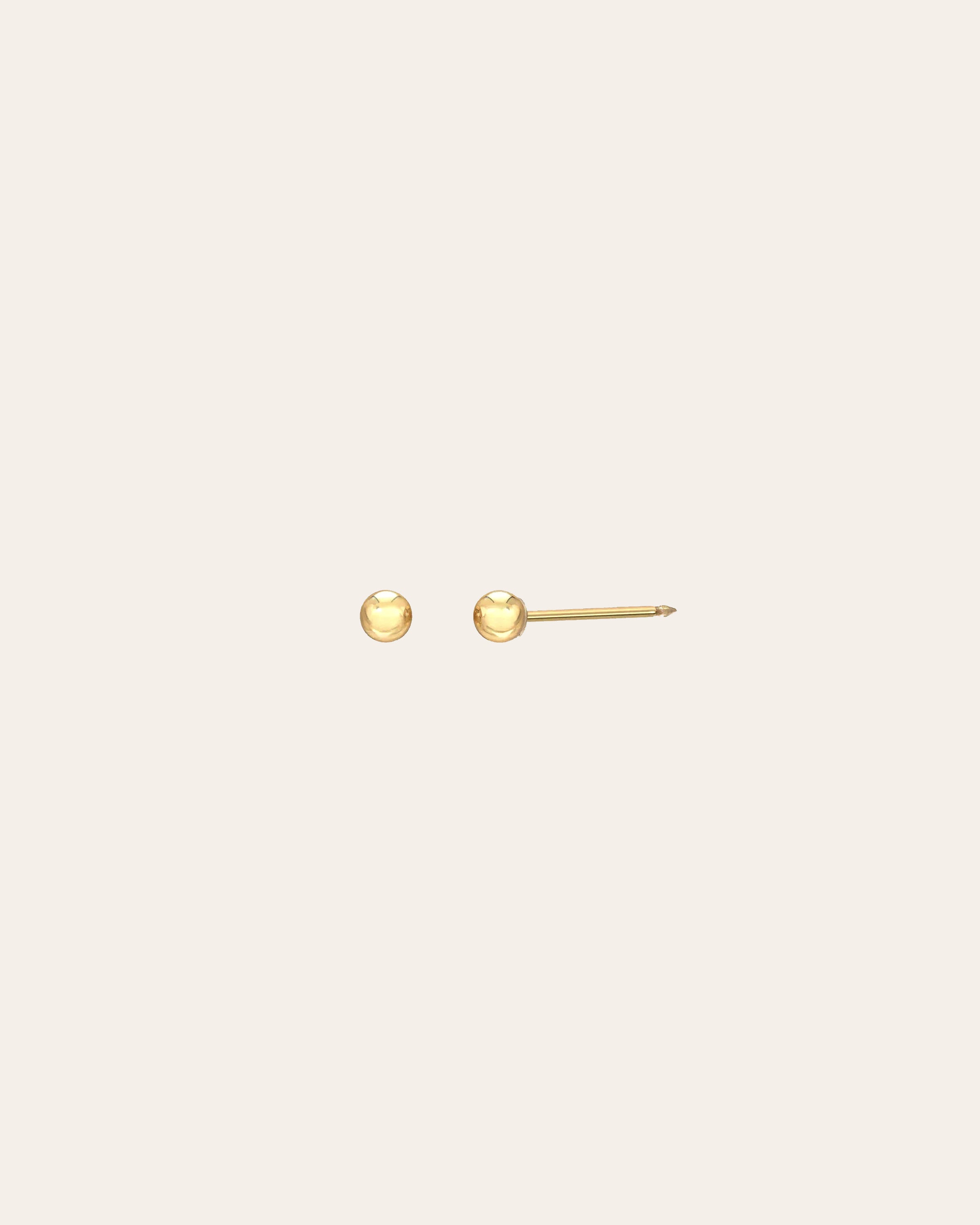 14k Gold Bead Stud Earrings Zoe Lev Jewelry