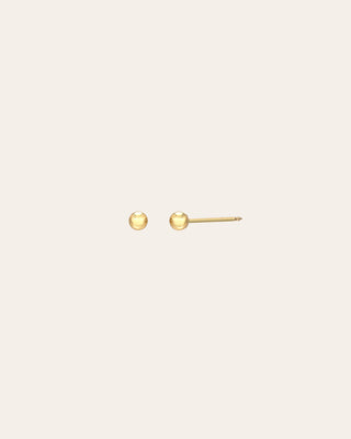 14k Gold Bead Stud Earrings