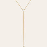 14k Gold Bezel Diamond Lariat Necklace Zoe Lev Jewelry