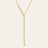 14k Gold Bezel Diamond Segment Lariat Necklace SAMPLE SALE Zoe Lev Jewelry
