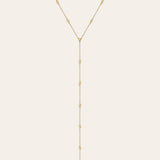 14k Gold Bezel Diamond by the Yard Lariat Necklace Zoe Lev Jewelry