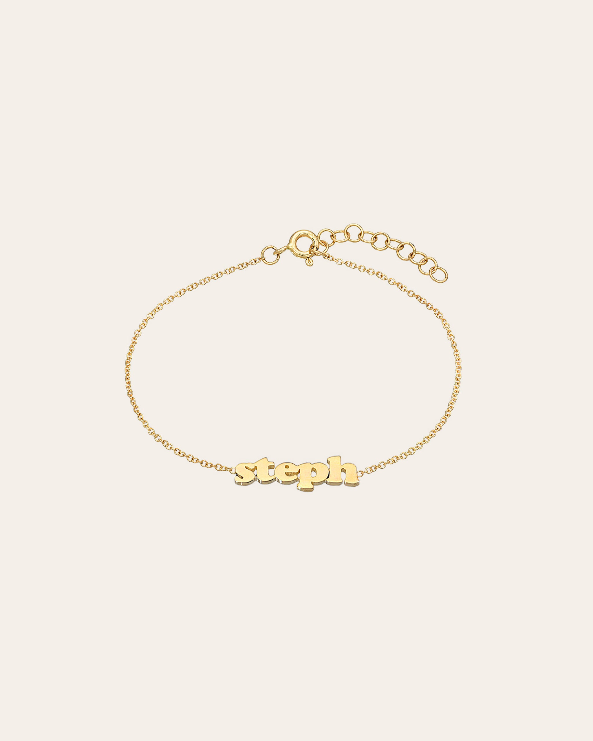 Zoe Lev Jewelry - 14k Gold Block Name Bracelet