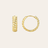14K Gold Braided Huggie Earrings Hoops & Huggies Zoe Lev Jewelry
