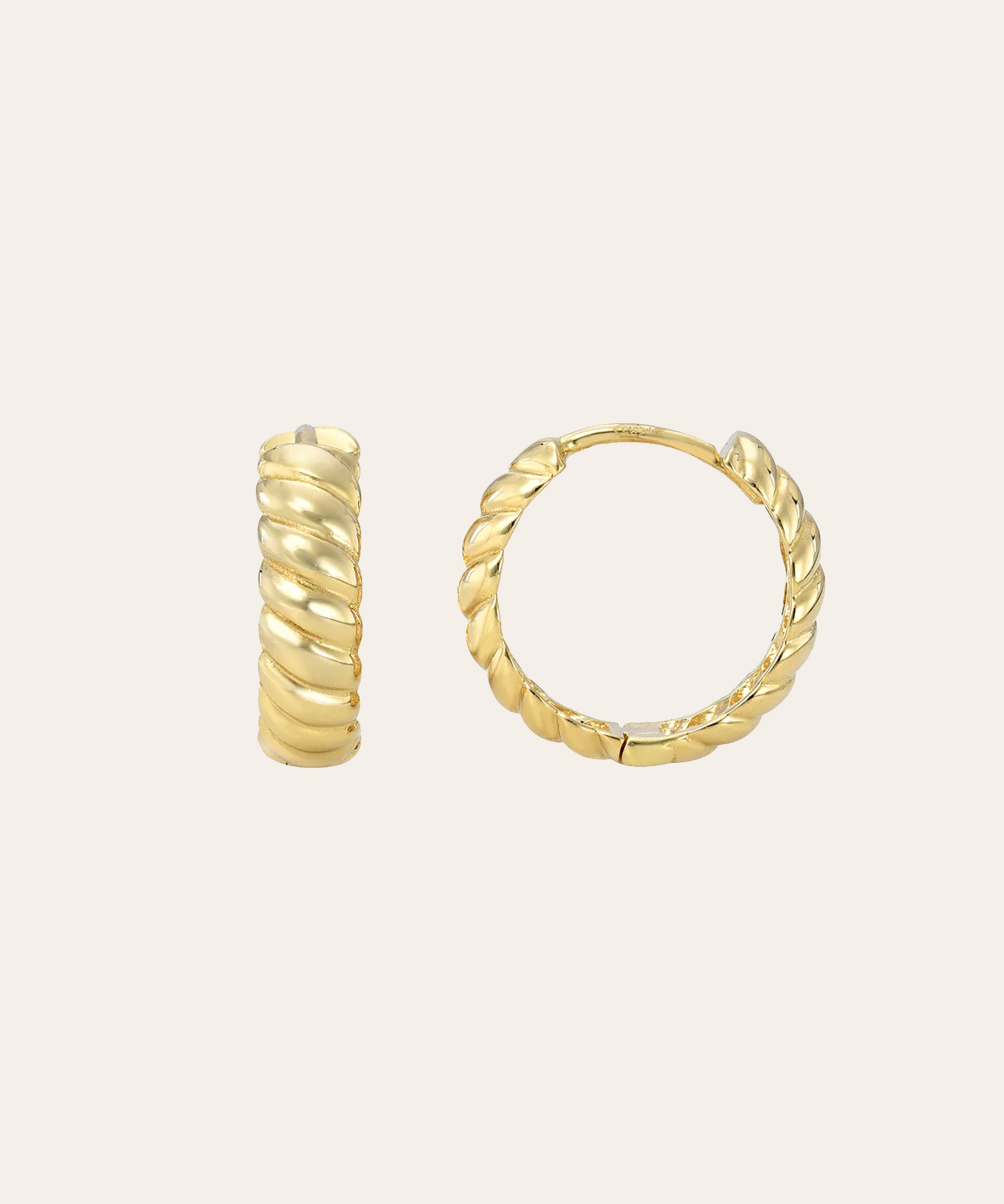 14K Gold Braided Huggie Earrings Hoops & Huggies Zoe Lev Jewelry