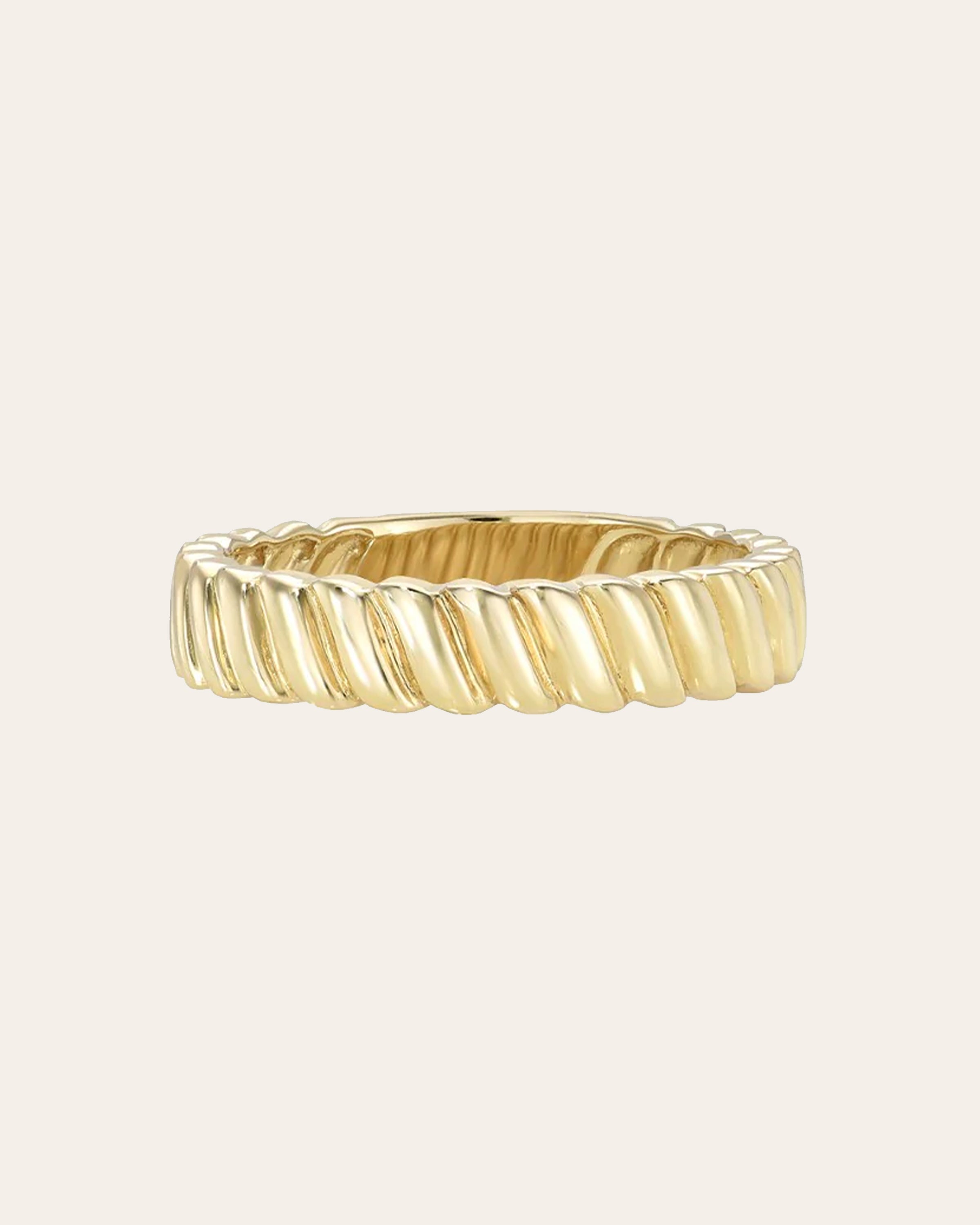 14K Gold Coil Ring Zoe Lev Jewelry