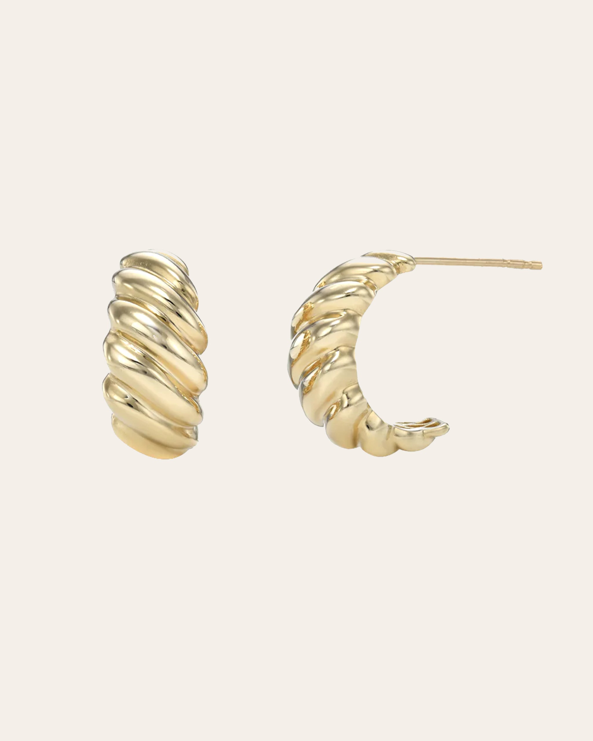 Gold croissant earrings Clearance