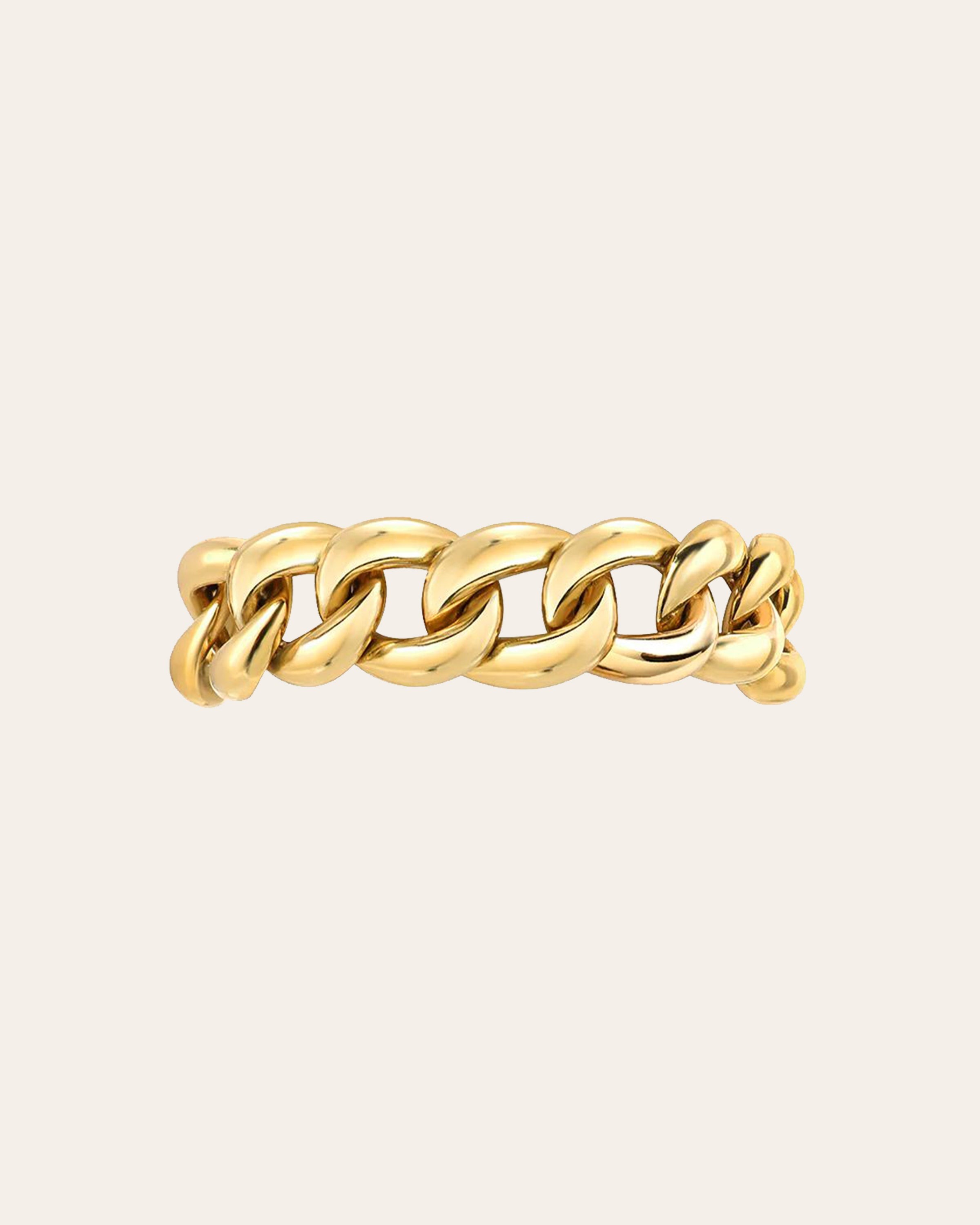 Cuban Link 14K Solid Gold Italian Chain Link Bracelet 6mm 