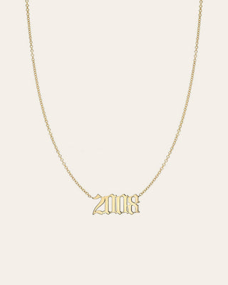 14k Gold Date Necklace