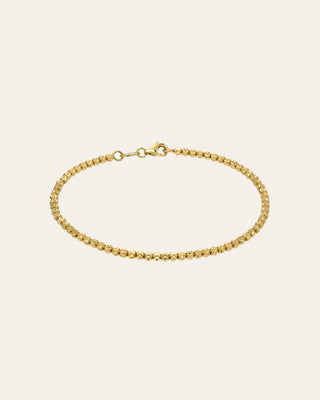 14k Gold Diamond Cut Bead Bracelet