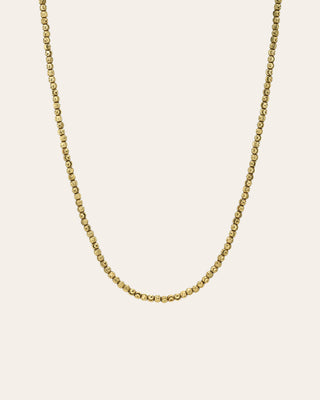 14k Gold Diamond Cut Bead Necklace