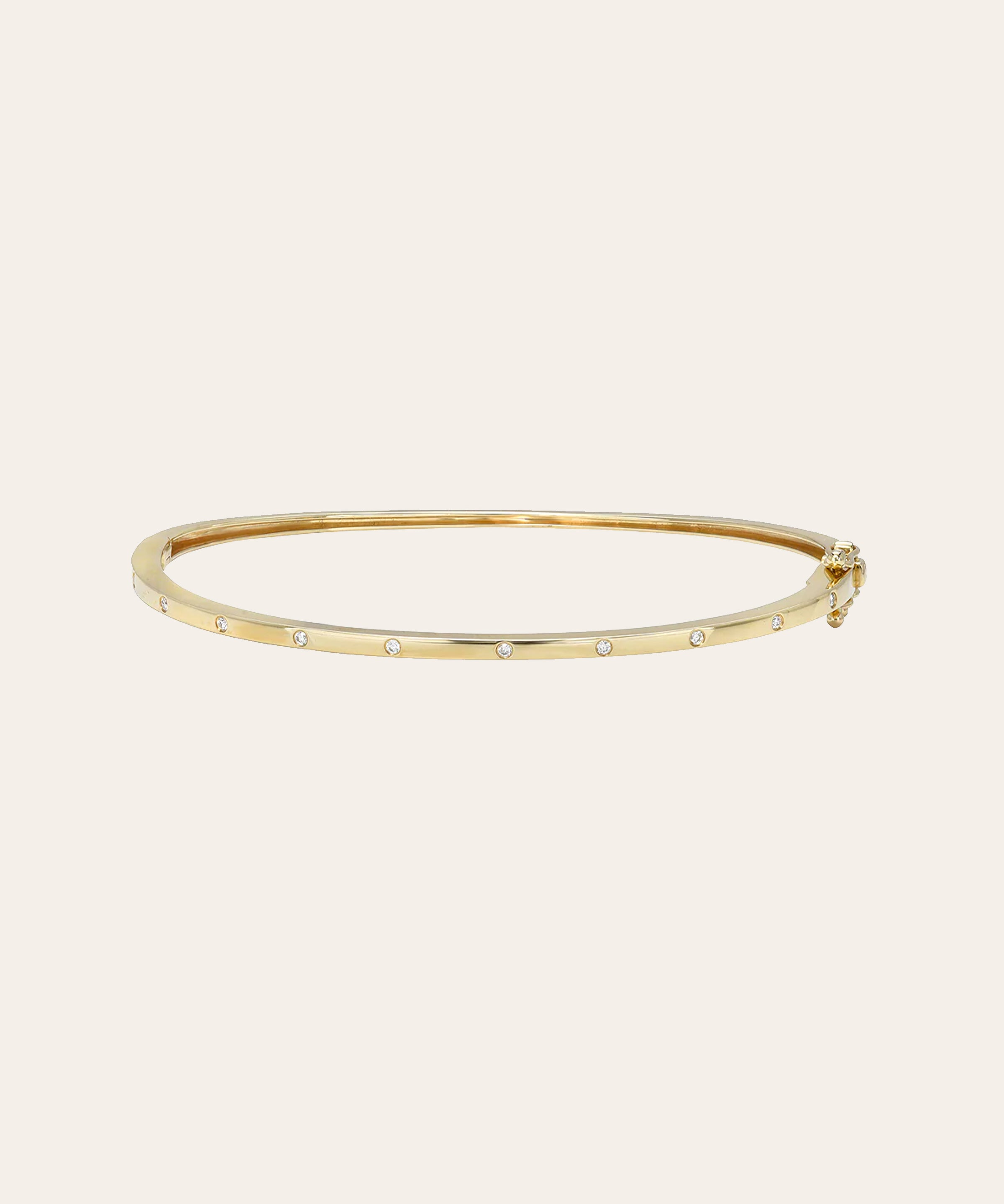 14k Gold Diamond Dot Bangle Zoe Lev Jewelry