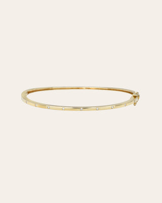 14k Gold Diamond Dot Bangle