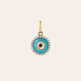 14k Gold Diamond Evil Eye Turquoise Pendant Zoe Lev Jewelry