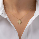 14k Gold Diamond Eye Medallion Necklace Zoe Lev Jewelry