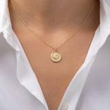 14k Gold Diamond Sun Medallion Necklace Zoe Lev Jewelry