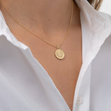 14k Gold Diamond Sun Medallion Pendant Zoe Lev Jewelry