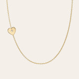 14k Gold Diamond Heart Asymmetrical Necklace SAMPLE SALE Zoe Lev Jewelry