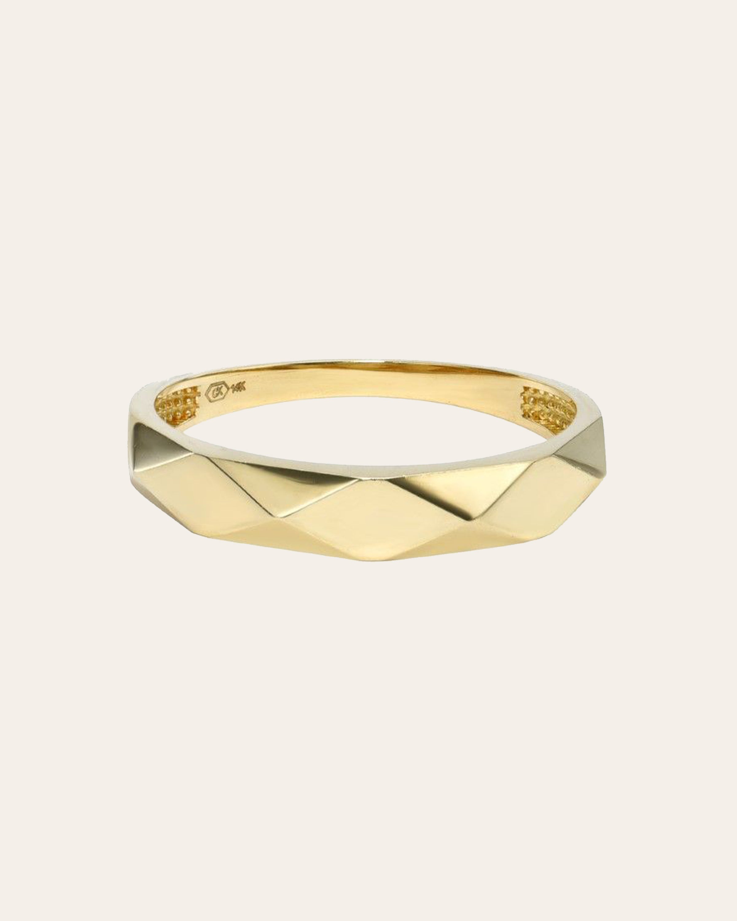 14K Gold Disco Ring Zoe Lev Jewelry