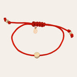 14k Gold Disc with Diamond Fortune Bracelet SAMPLE SALE Zoe Lev Jewelry