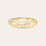 14k Gold Dome Band with Diamond Set SAMPLE SALE Zoe Lev Jewelry