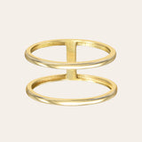 14k Gold Double Band Ring Zoe Lev Jewelry