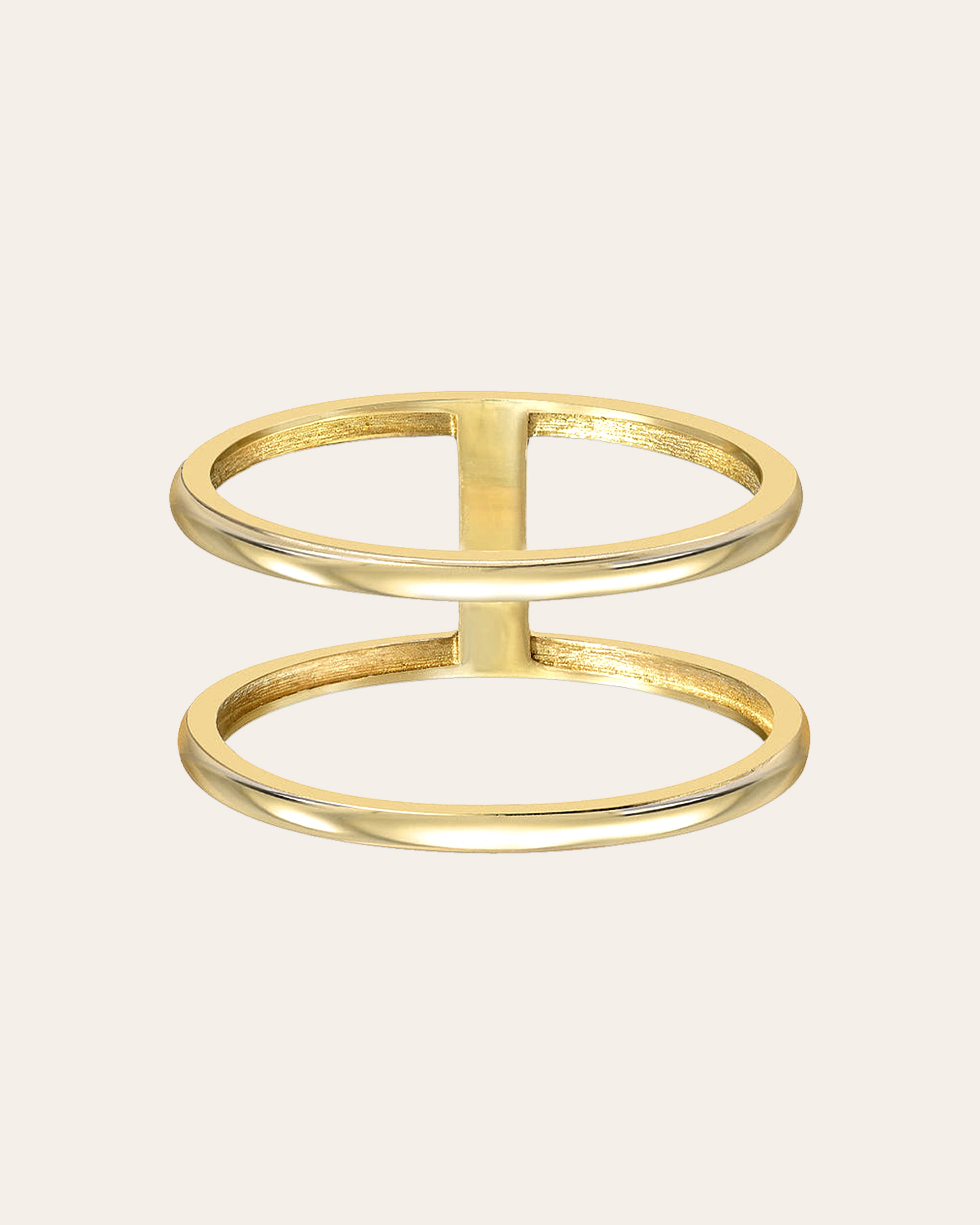 14k Gold Double Band Ring Zoe Lev Jewelry