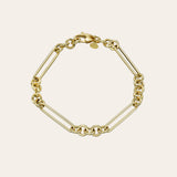 14K Gold Elongated Paper Clip Chain Bracelet -7" SAMPLE SALE Zoe Lev Jewelry