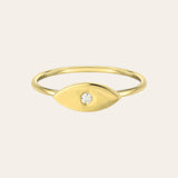 14k Gold Diamond Evil Eye Ring Zoe Lev Jewelry
