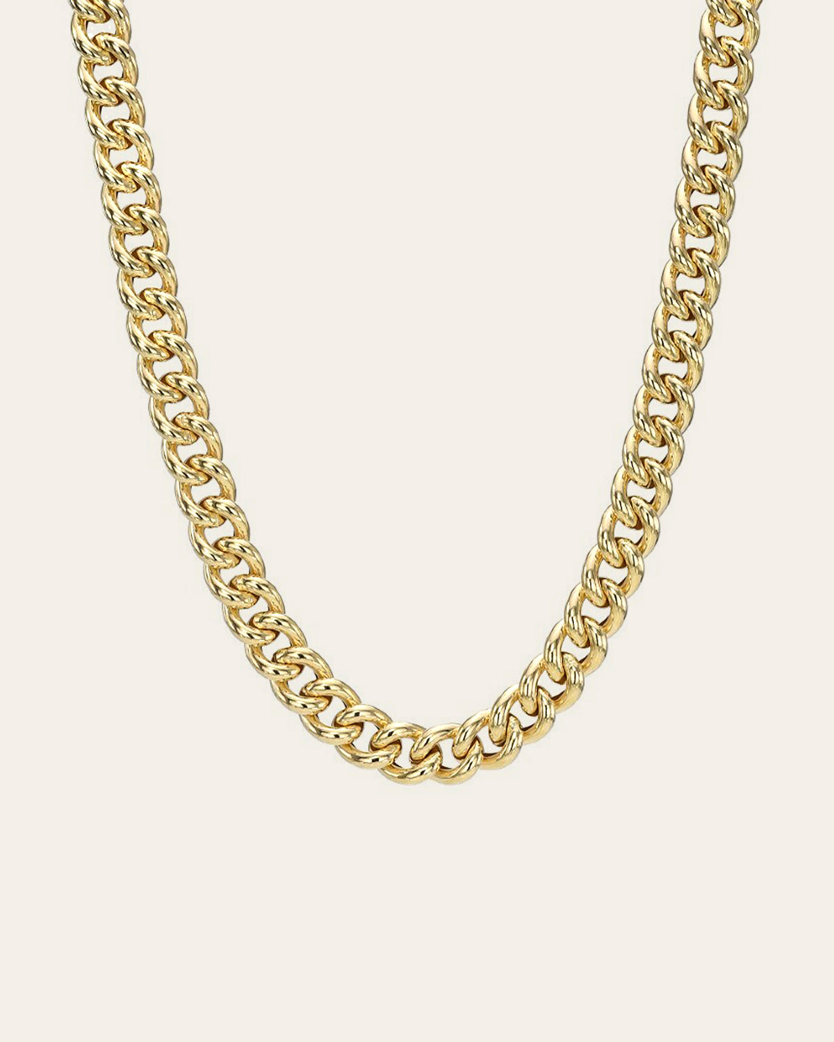 14k Gold Extra Large Curb Link Chain Necklace