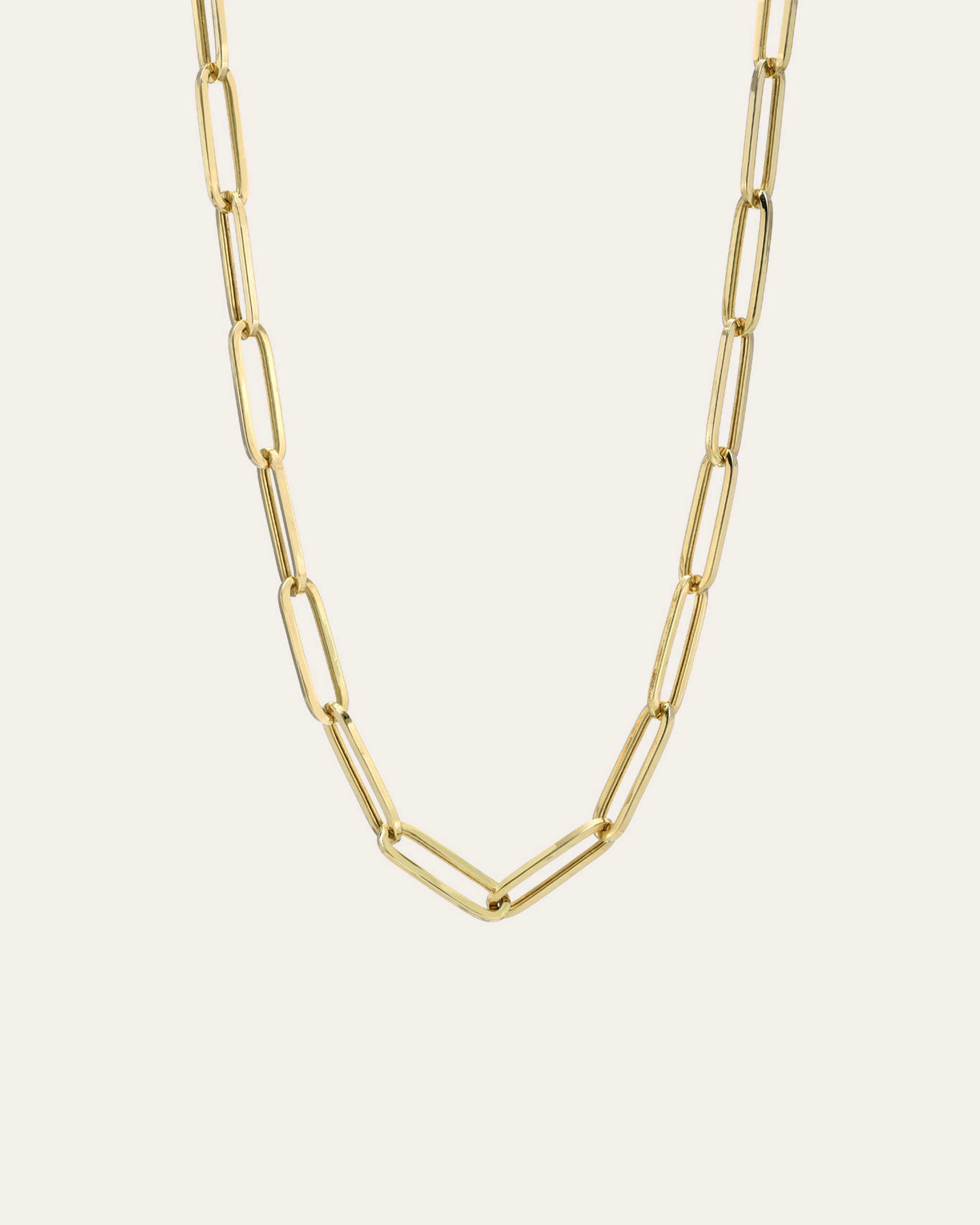 Baby Gold 14K Large Paper Clip Chain Necklace