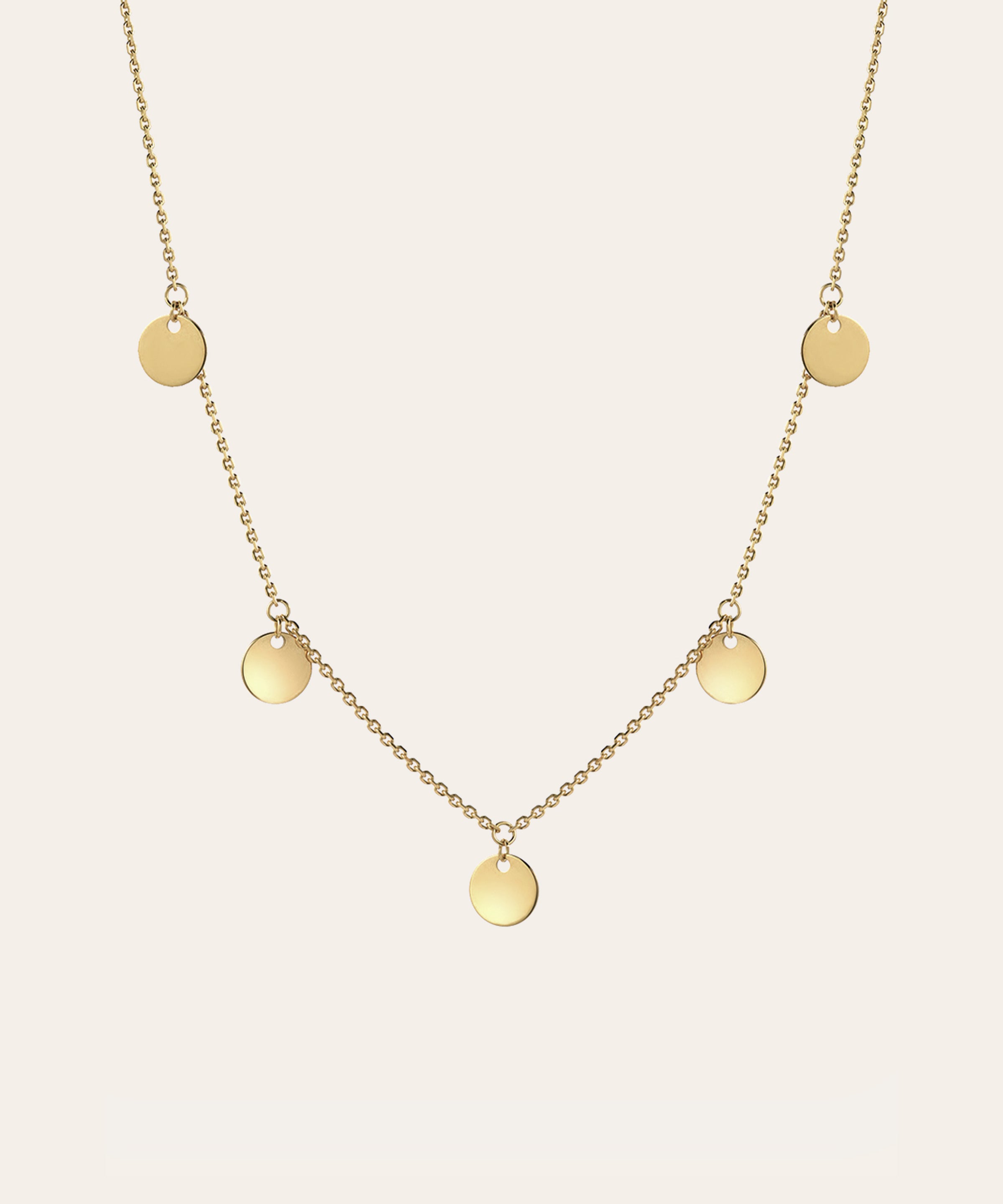 14k Gold Fringe Discs Necklace Zoe Lev Jewelry