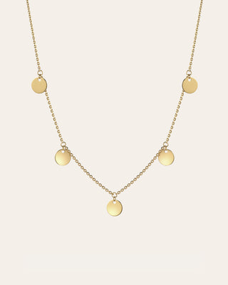 14k Gold Fringe Discs Necklace