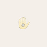 14k Gold Hamsa with Tiny Diamond for Locket Zoe Lev Jewelry