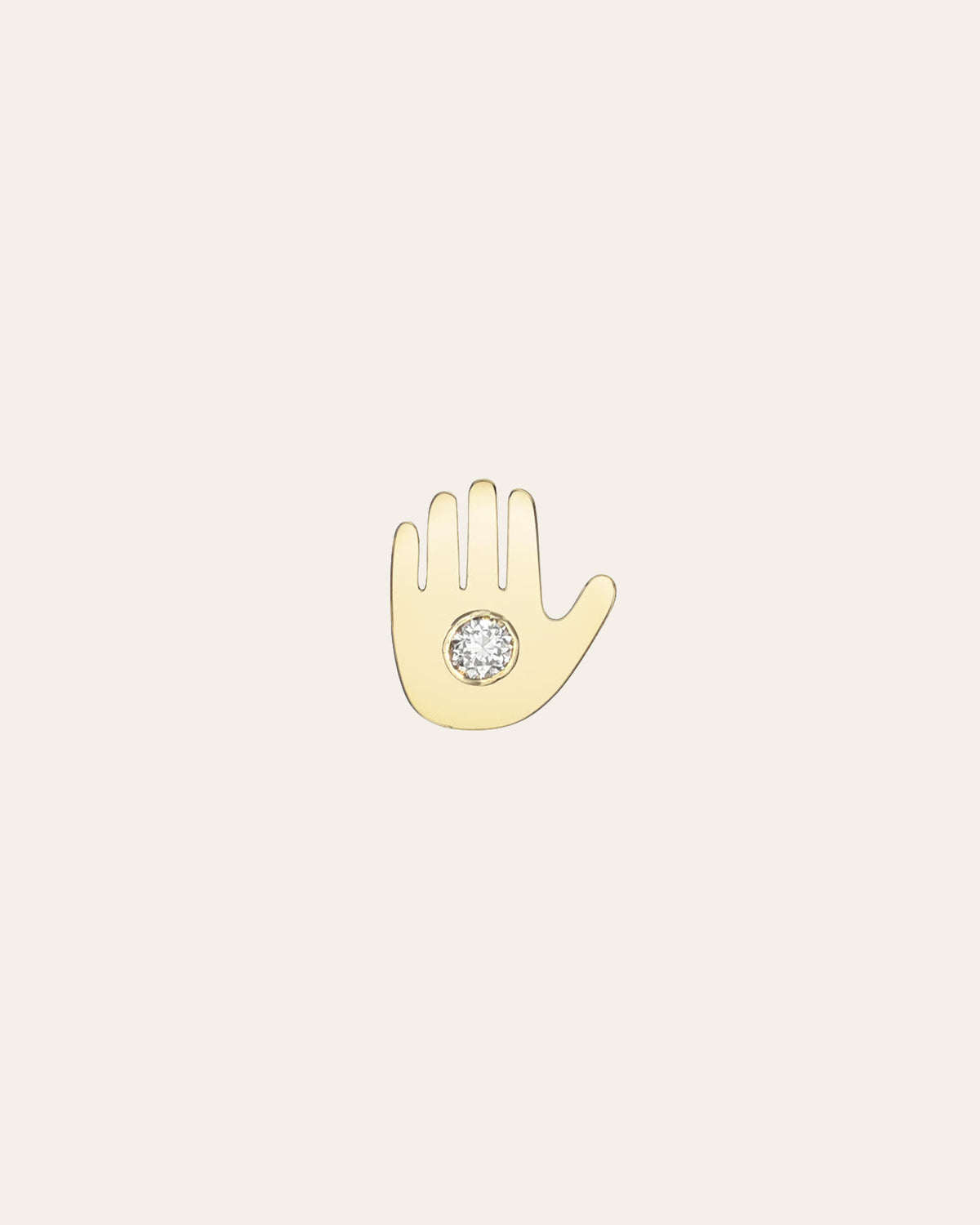14k Gold Hamsa with Tiny Diamond for Locket