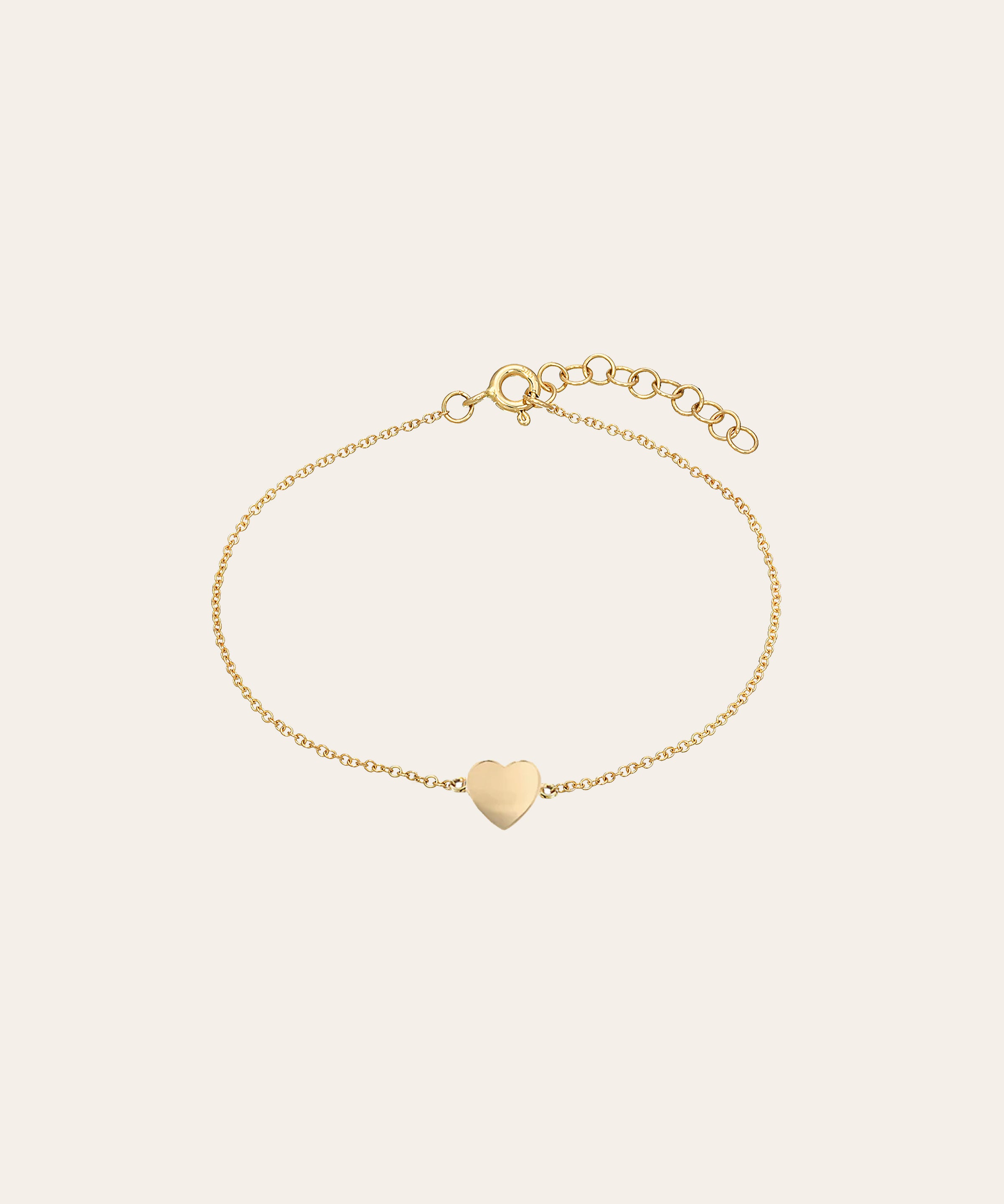 14k Gold Heart Bracelet Zoe Lev Jewelry