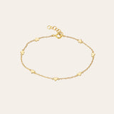 14k Gold Heart Charm Anklet Zoe Lev Jewelry