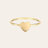 14k Gold Heart Ring Size 5 SAMPLE SALE Zoe Lev Jewelry