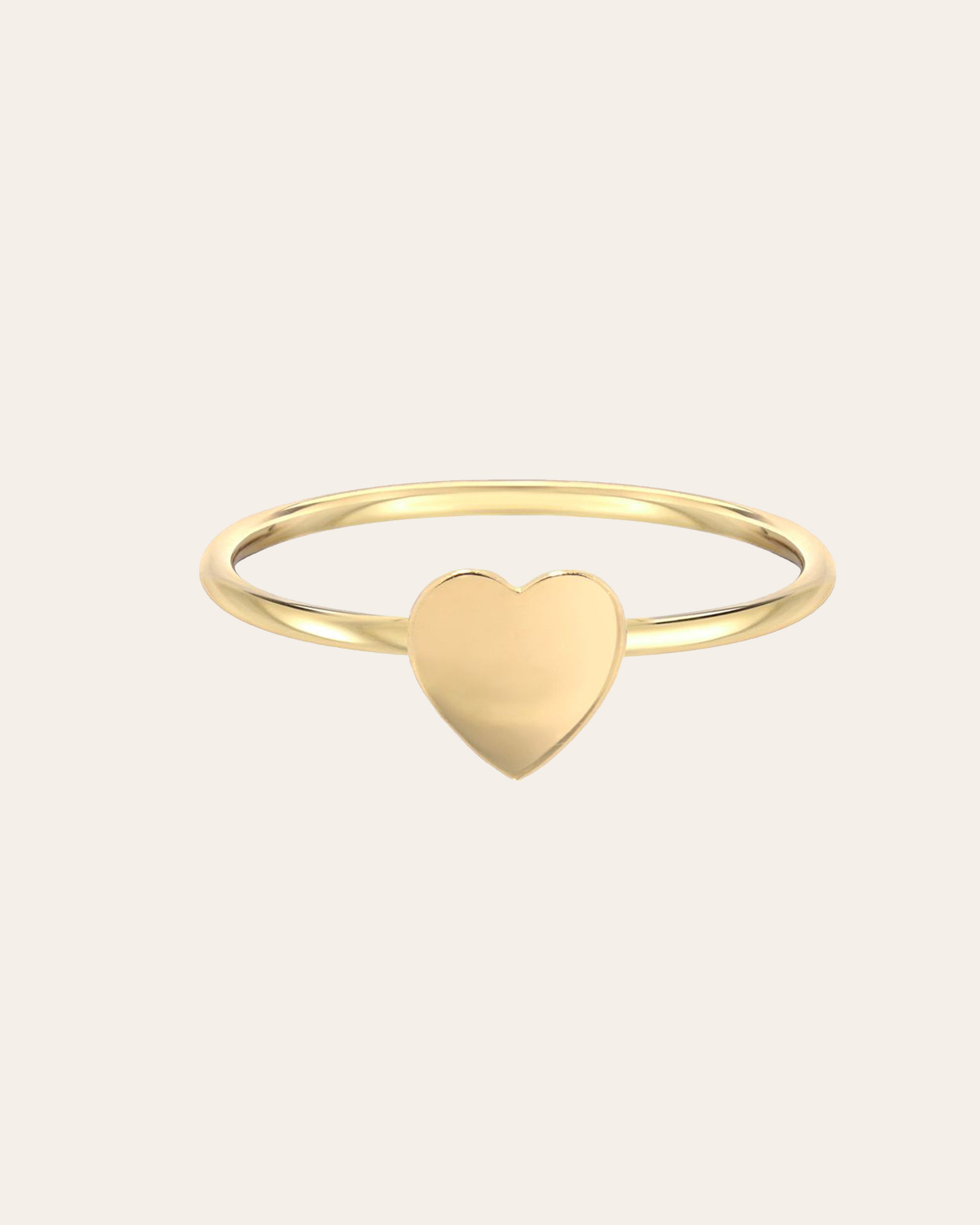 14K Gold Heart Ring 14K White Gold / 4