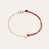 14k Gold Heart Split Red Fortune Bracelet SAMPLE SALE Zoe Lev Jewelry