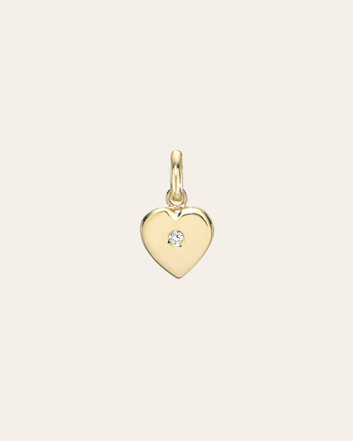 14k Gold Heart with Tiny Diamond Pendant