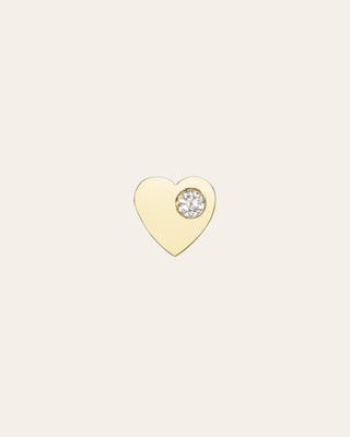 14k Gold Heart with Tiny Diamond for Locket