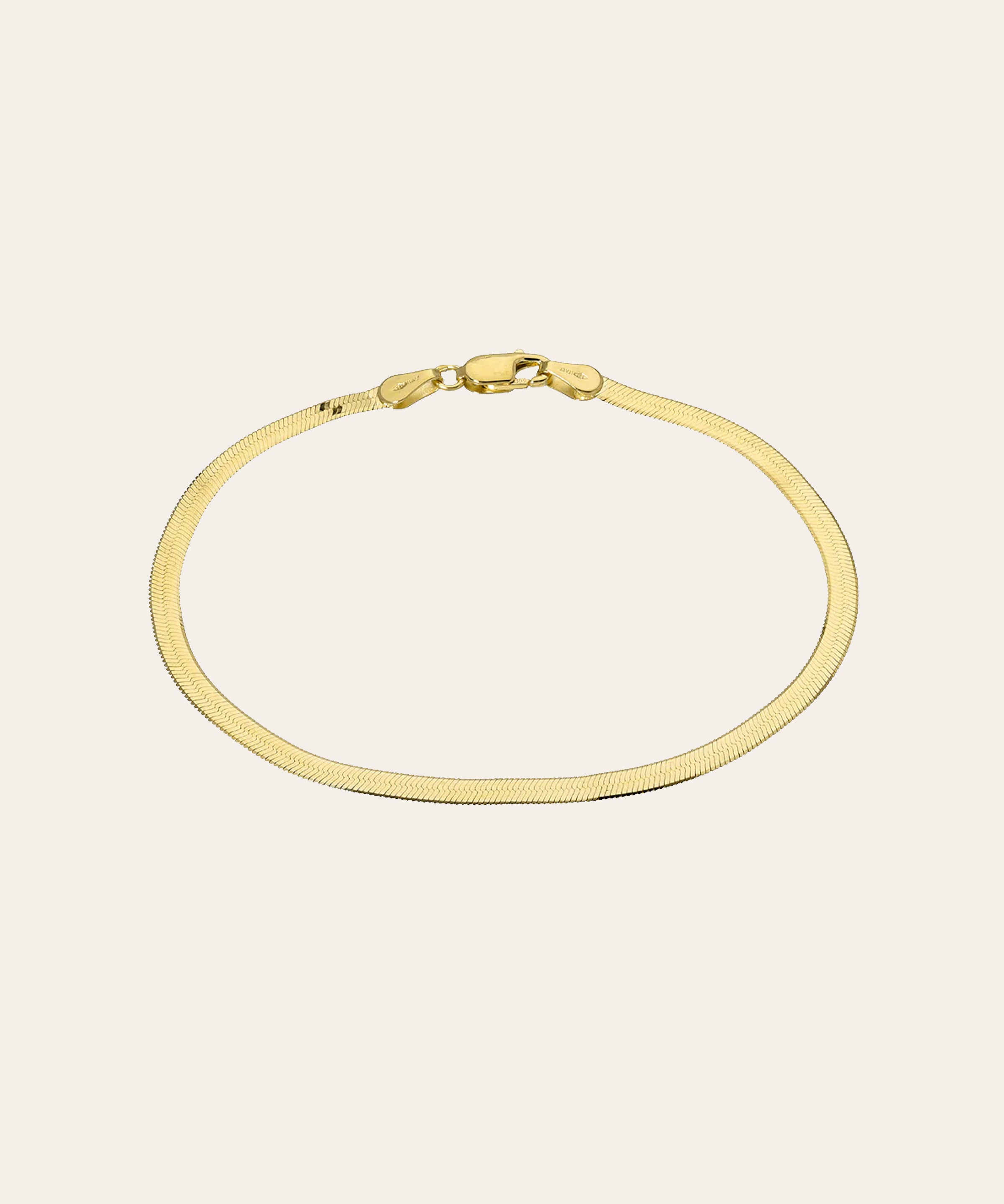 14k Gold Herringbone Bracelet Zoe Lev Jewelry
