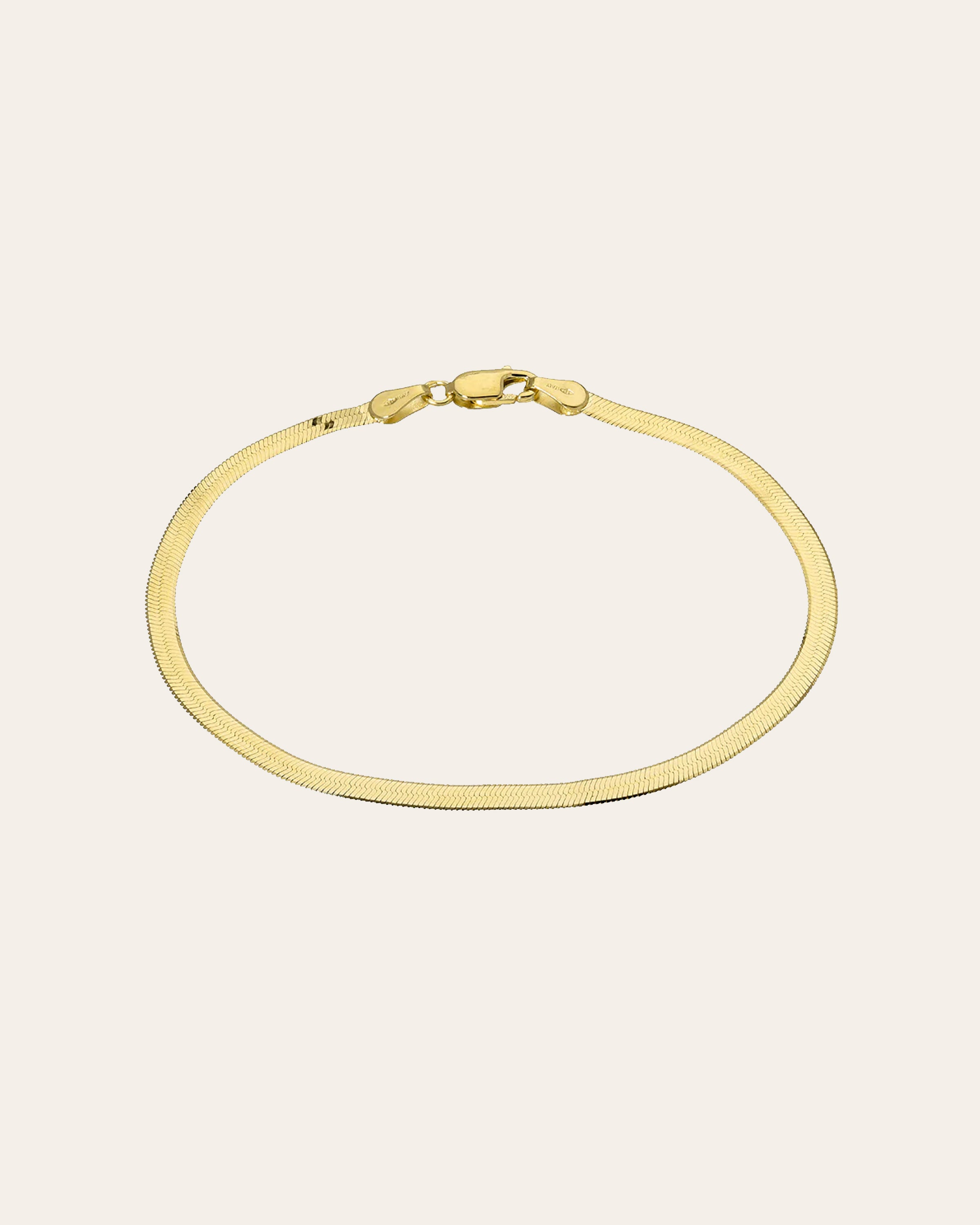 14k Gold Herringbone Bracelet Zoe Lev Jewelry