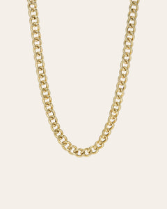 14K Gold Large Curb Link Chain Necklace 14K White Gold / 24 +$360