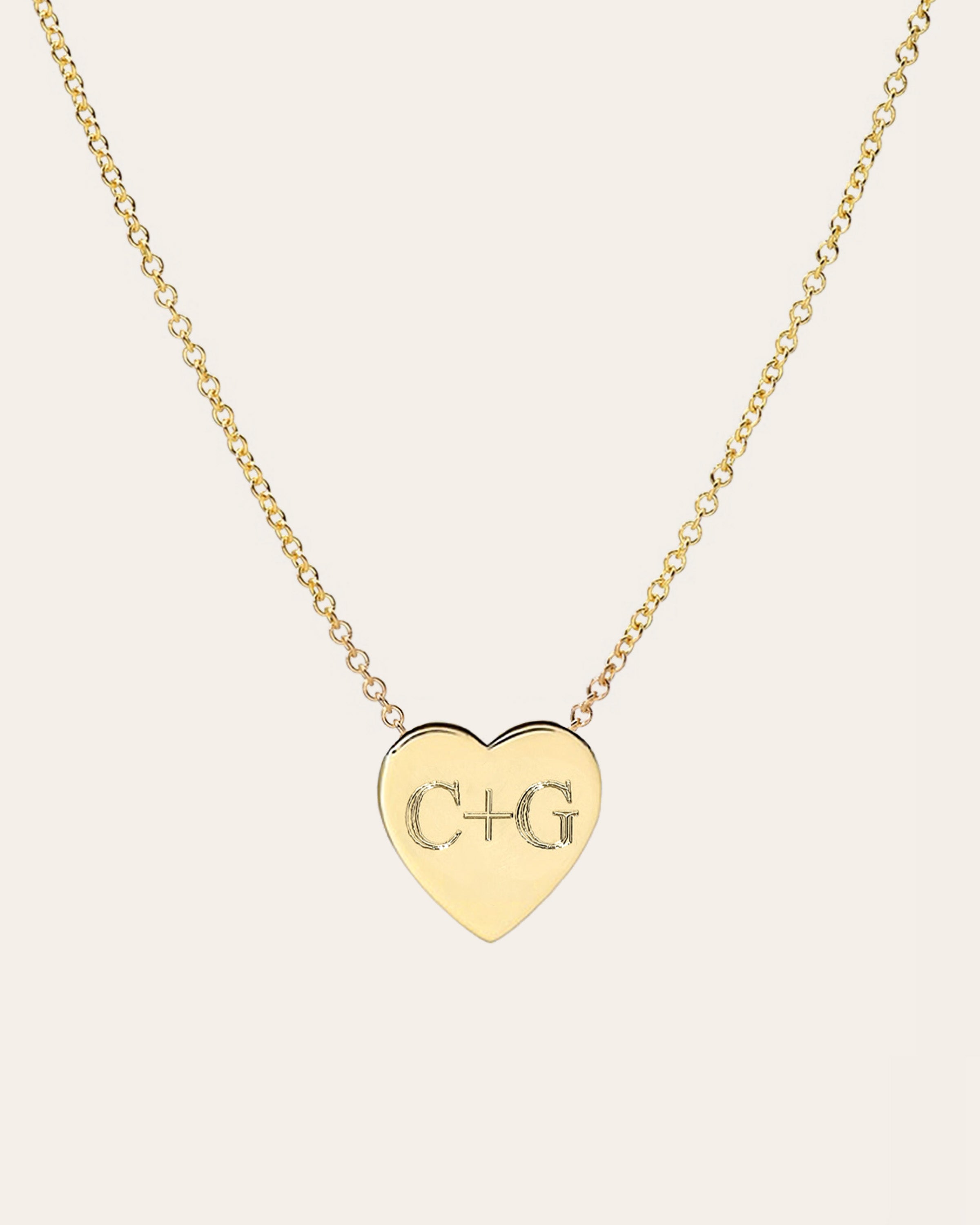 Engravable Heart Charm in 14k Yellow Gold