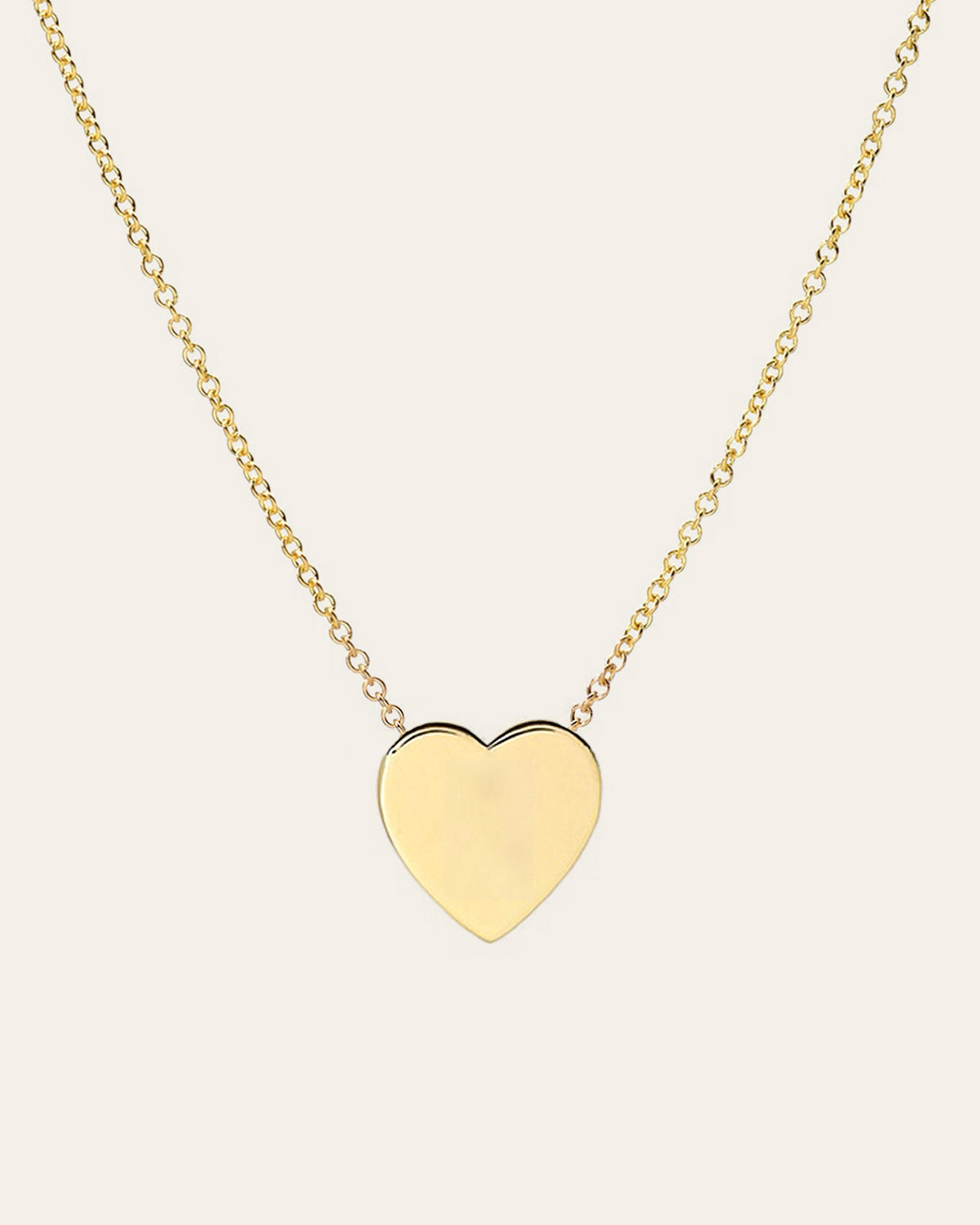 14k Gold Large Heart Necklace