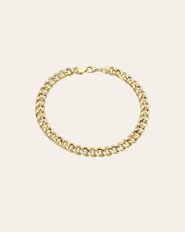 14k Gold Large Miami Cuban Link Anklet - Zoe Lev Jewelry